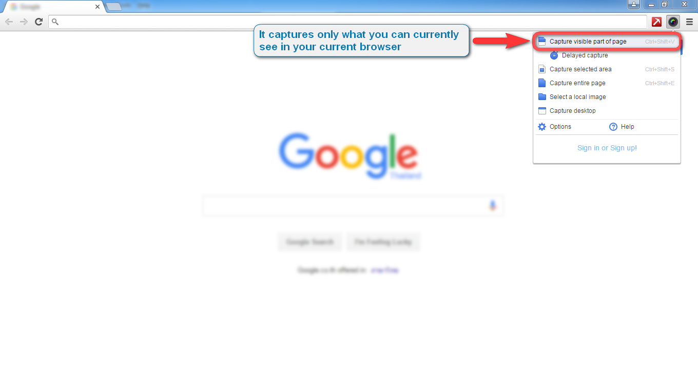 select screenshot google chrome windows